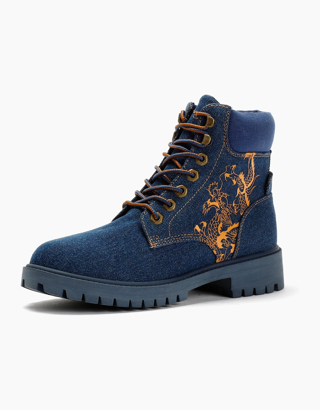 Ed Hardy Dancing Dragon Denim Women's Indigo Boots