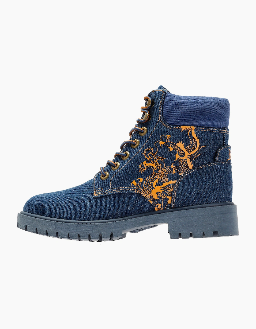 Ed Hardy Dancing Dragon Denim Women's Indigo Boots