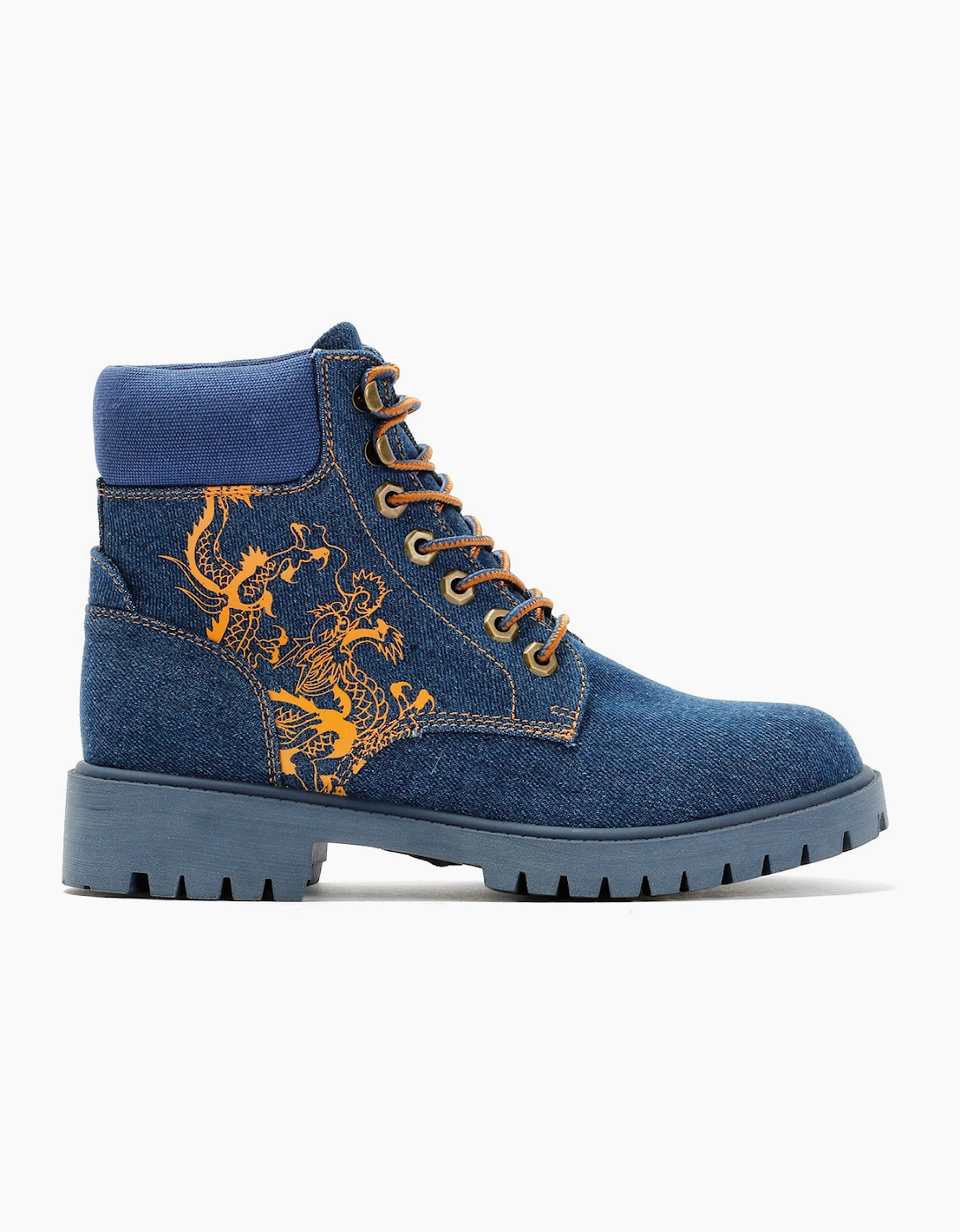 Ed Hardy Dancing Dragon Denim Women's Indigo Boots