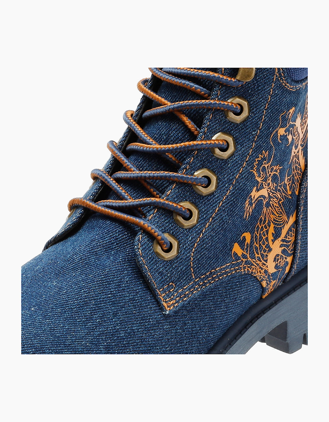 Ed Hardy Dancing Dragon Denim Women's Indigo Boots