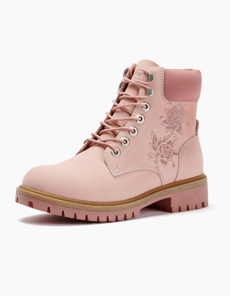 Ed Hardy Wild Roses Nubuck Women's Pink Boots