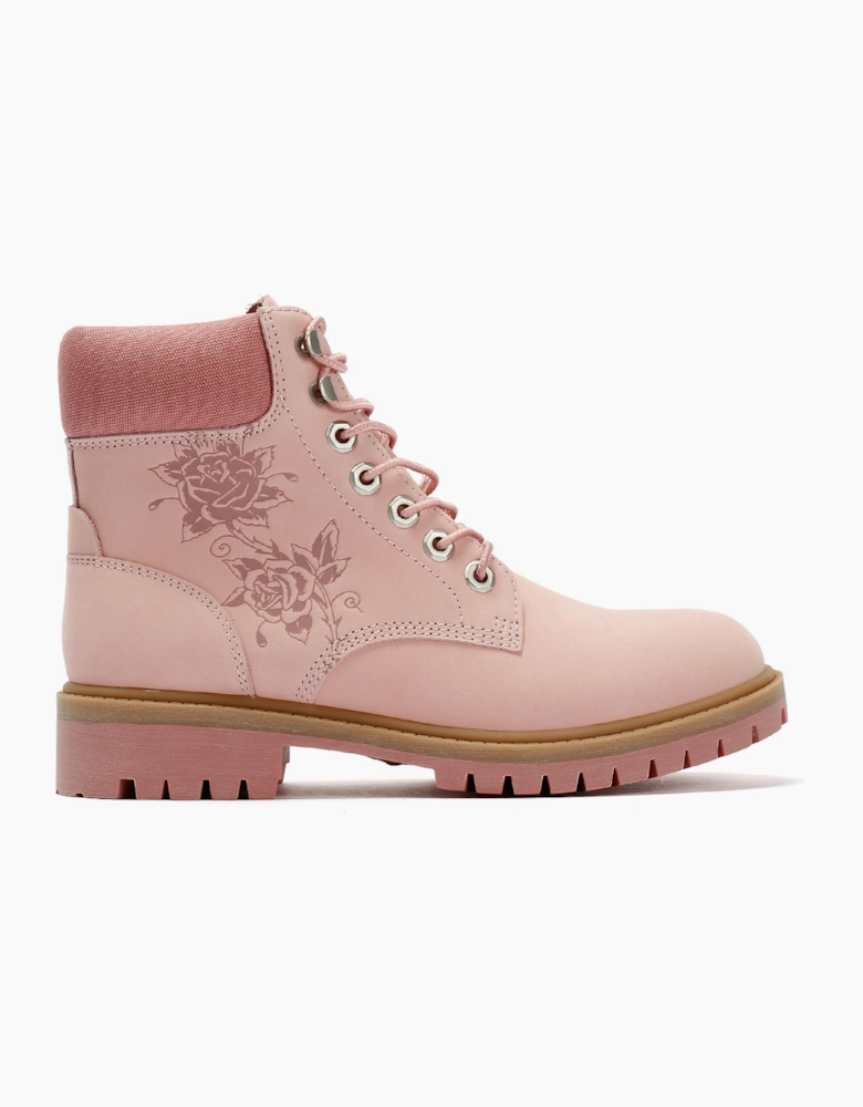 Ed Hardy Wild Roses Nubuck Women's Pink Boots