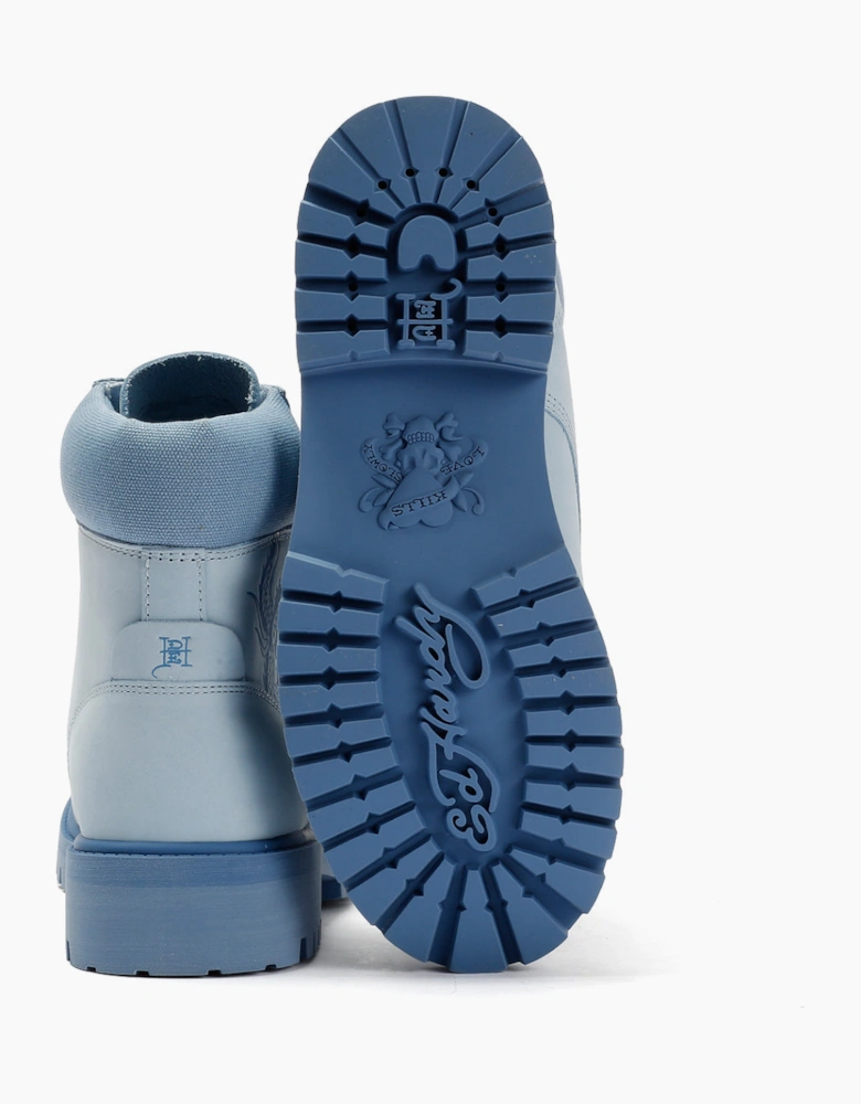 Ed Hardy Dancing Dragon Nubuck Women's Blue Boots