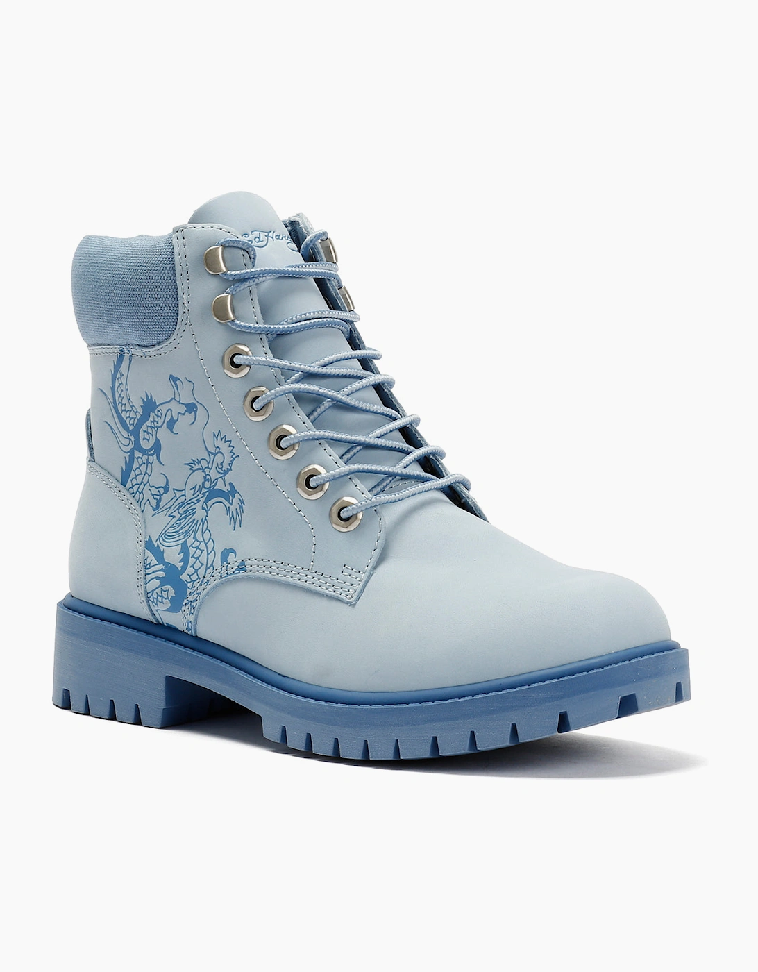 Ed Hardy Dancing Dragon Nubuck Women's Blue Boots