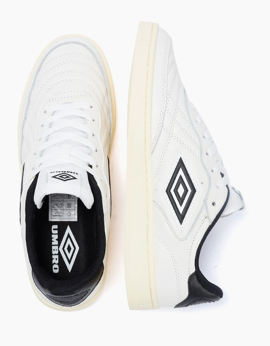 Umbro Clayton Leather Men's White/Pastel Yellow/Black Trainers