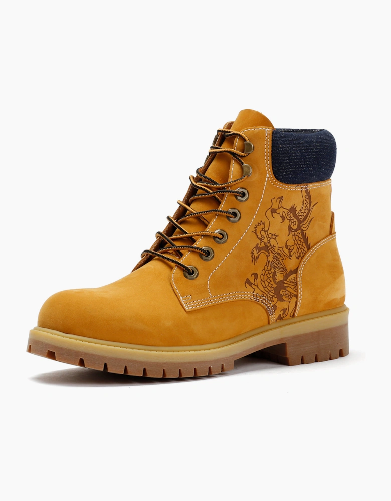 Ed Hardy Dancing Dragon Nubuck Men's Tan Boots