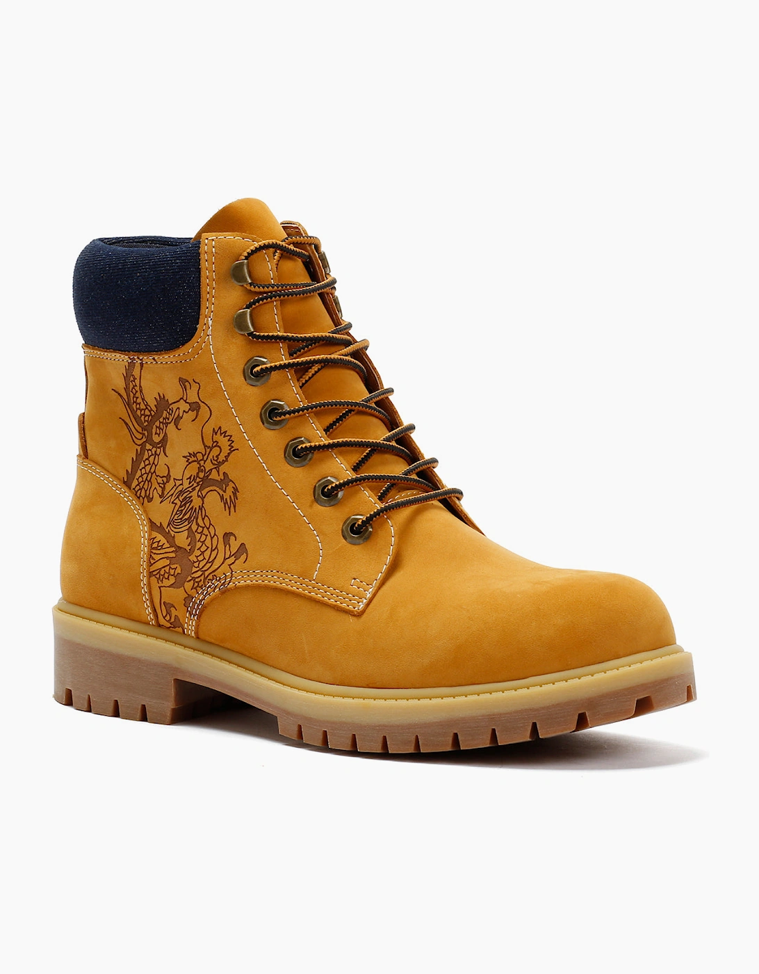 Ed Hardy Dancing Dragon Nubuck Men's Tan Boots