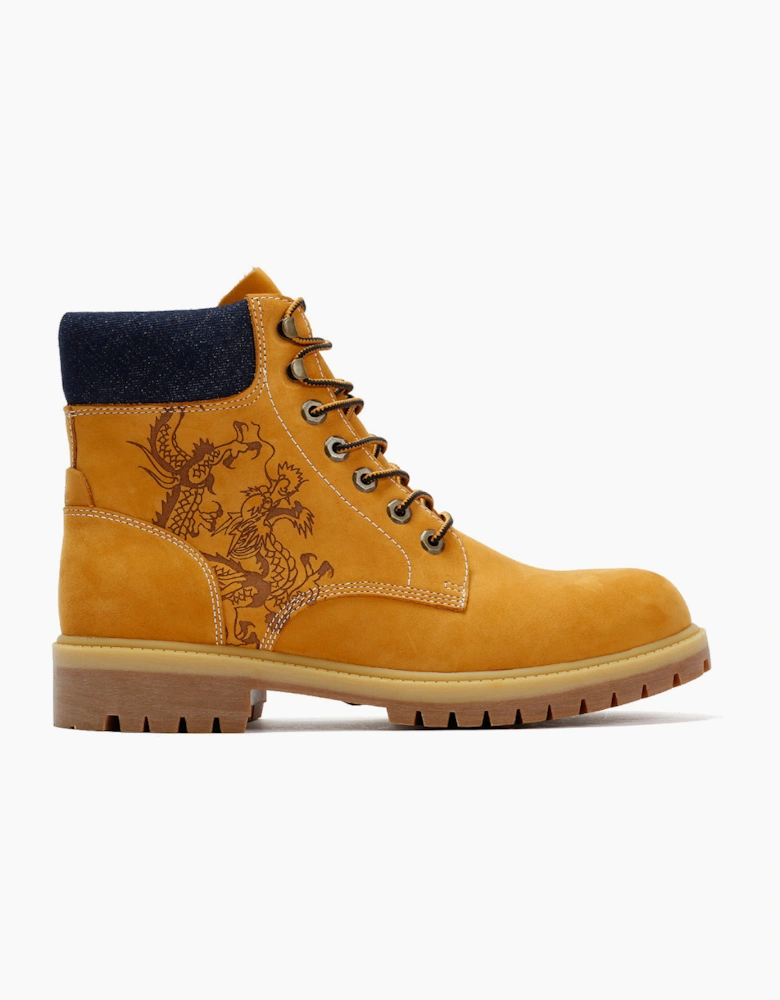 Ed Hardy Dancing Dragon Nubuck Men's Tan Boots