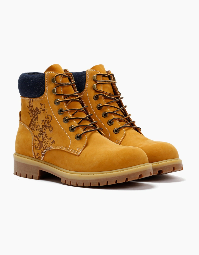 Ed Hardy Dancing Dragon Nubuck Men's Tan Boots