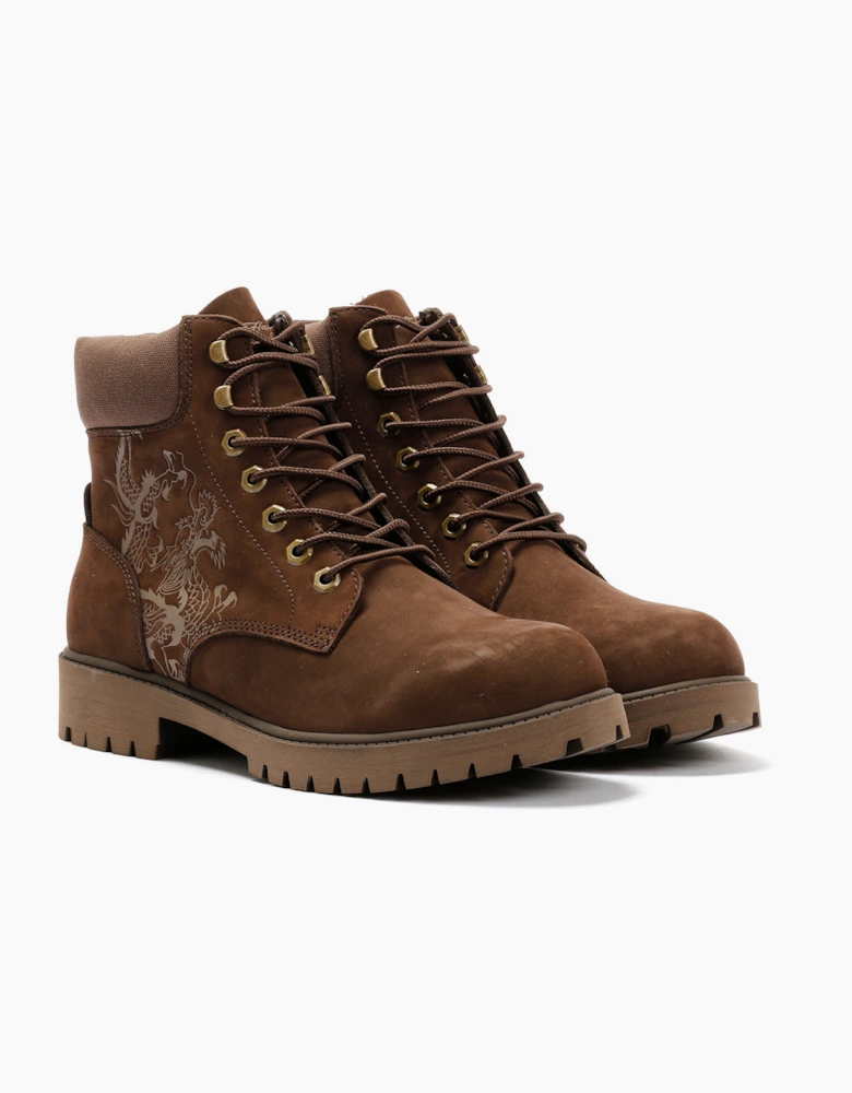 Ed Hardy Dancing Dragon Nubuck Men's Brown Boots