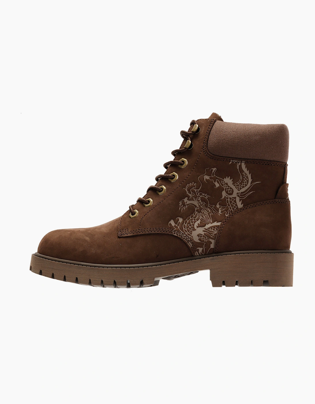 Ed Hardy Dancing Dragon Nubuck Men's Brown Boots