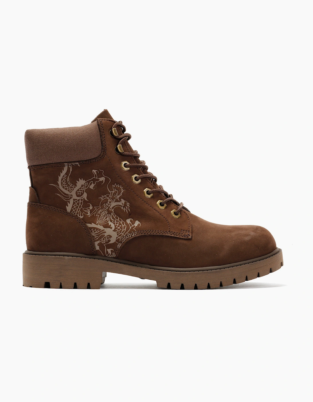 Ed Hardy Dancing Dragon Nubuck Men's Brown Boots
