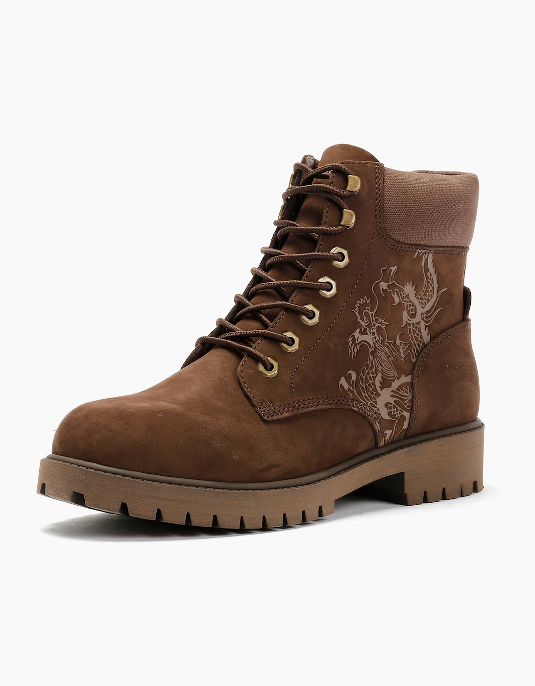 Ed Hardy Dancing Dragon Nubuck Men's Brown Boots