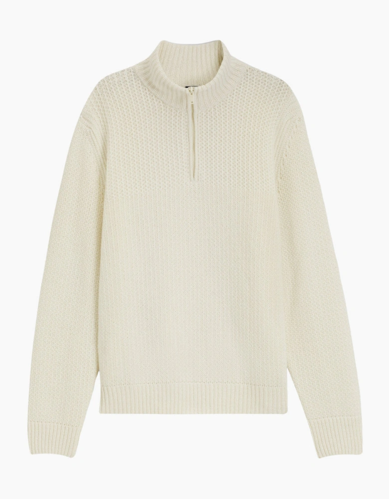 BOSS Orange Kenter Half Zip Sweater 131 Open White