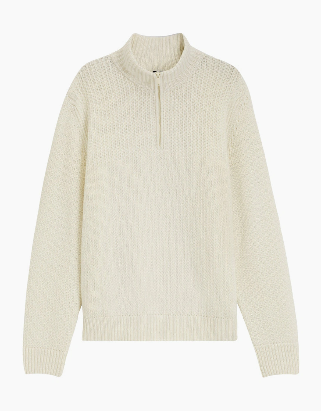 BOSS Orange Kenter Half Zip Sweater 131 Open White