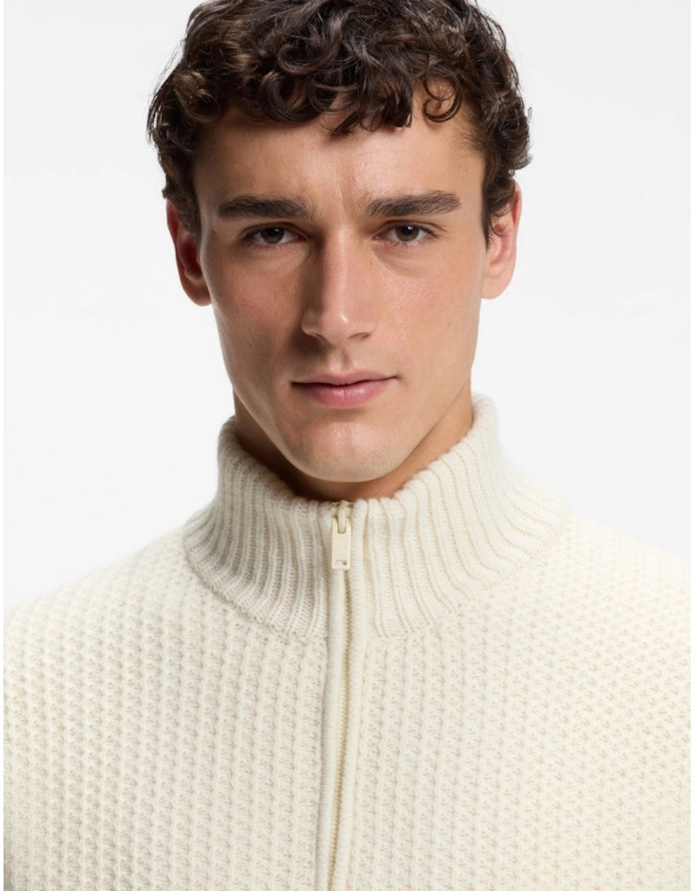 BOSS Orange Kenter Half Zip Sweater 131 Open White
