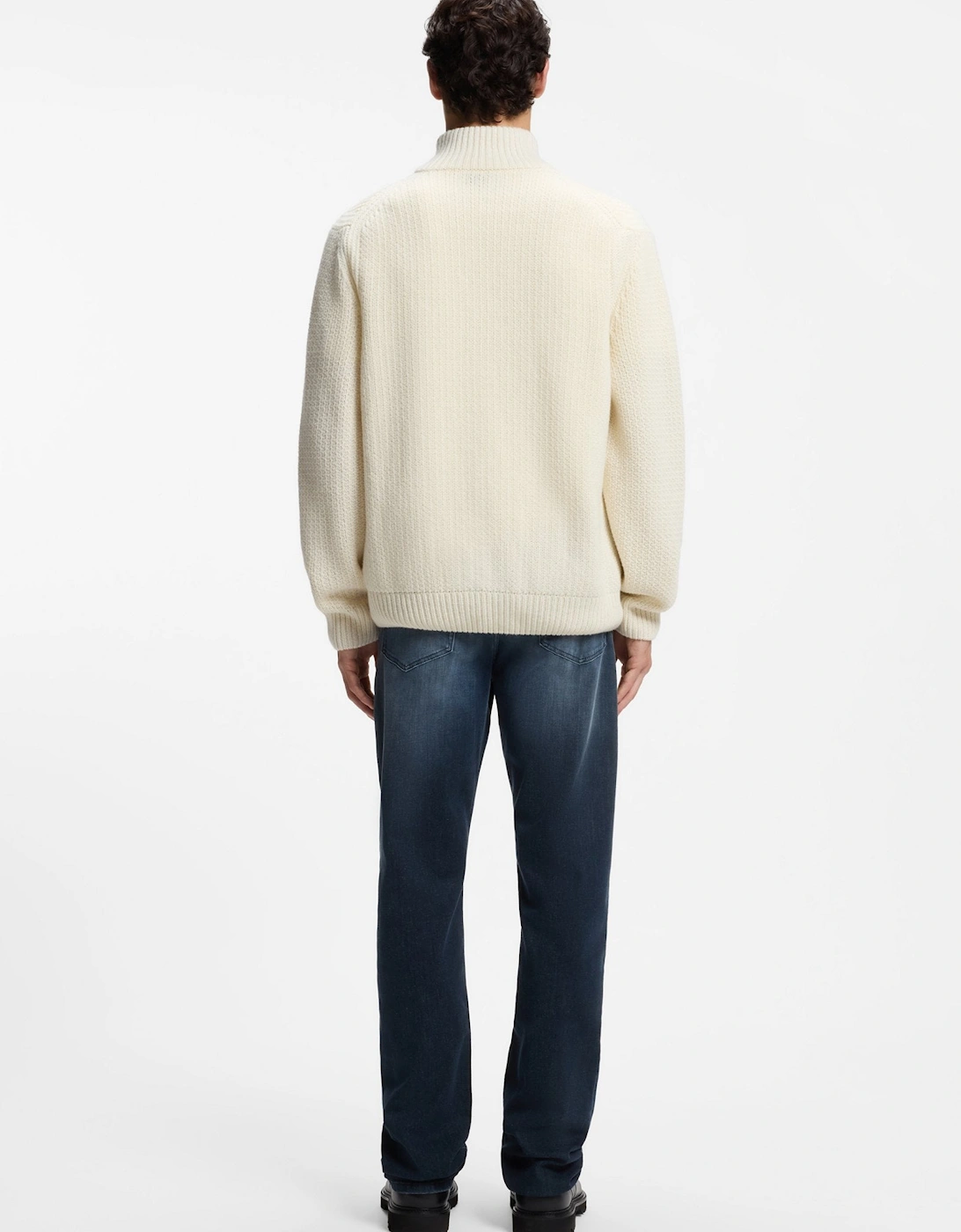 BOSS Orange Kenter Half Zip Sweater 131 Open White