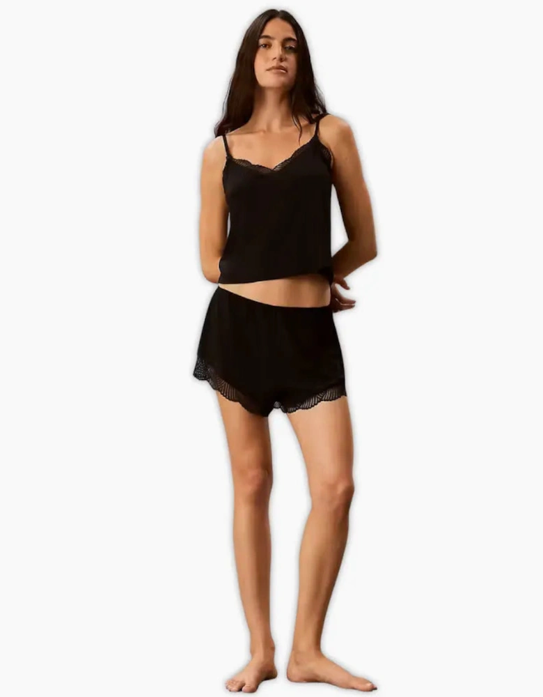 Modal Rib Lace Camisole, Black