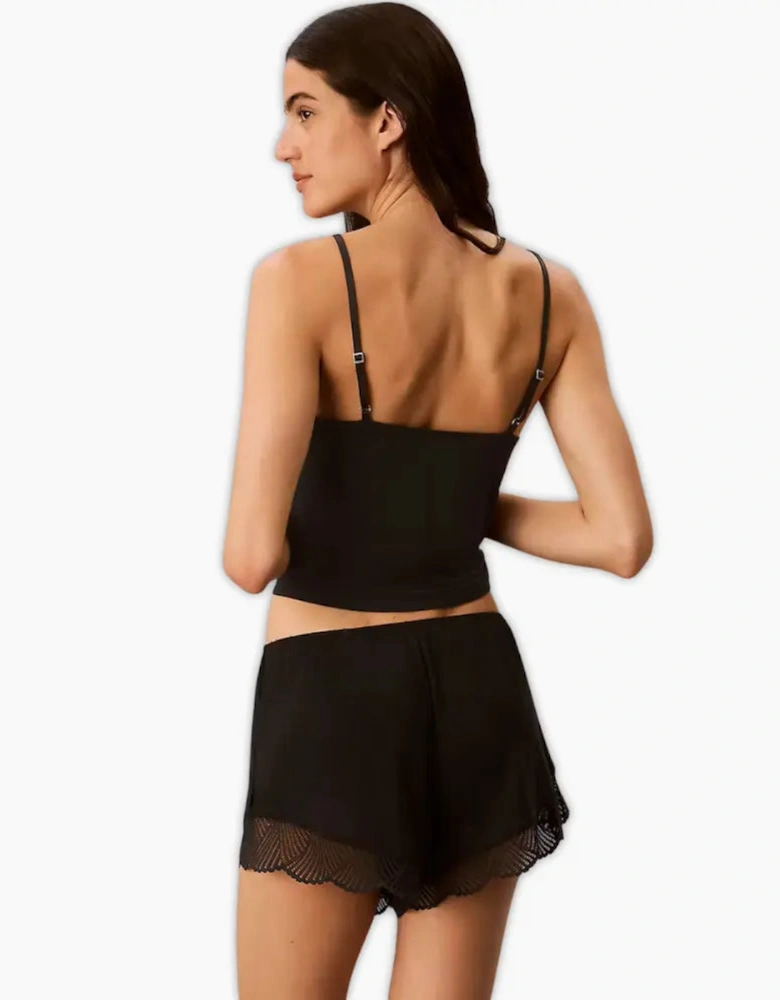 Modal Rib Lace Camisole, Black