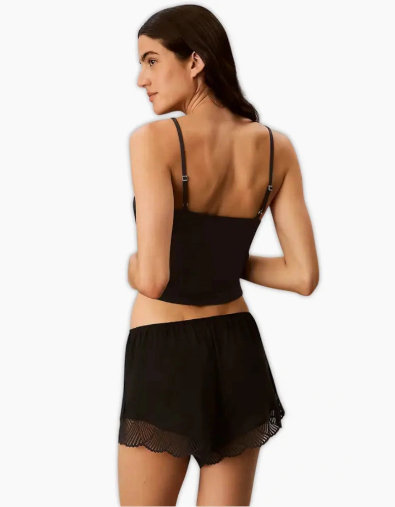 Modal Rib Lace Shortie, Black