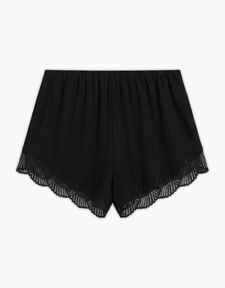 Modal Rib Lace Shortie, Black