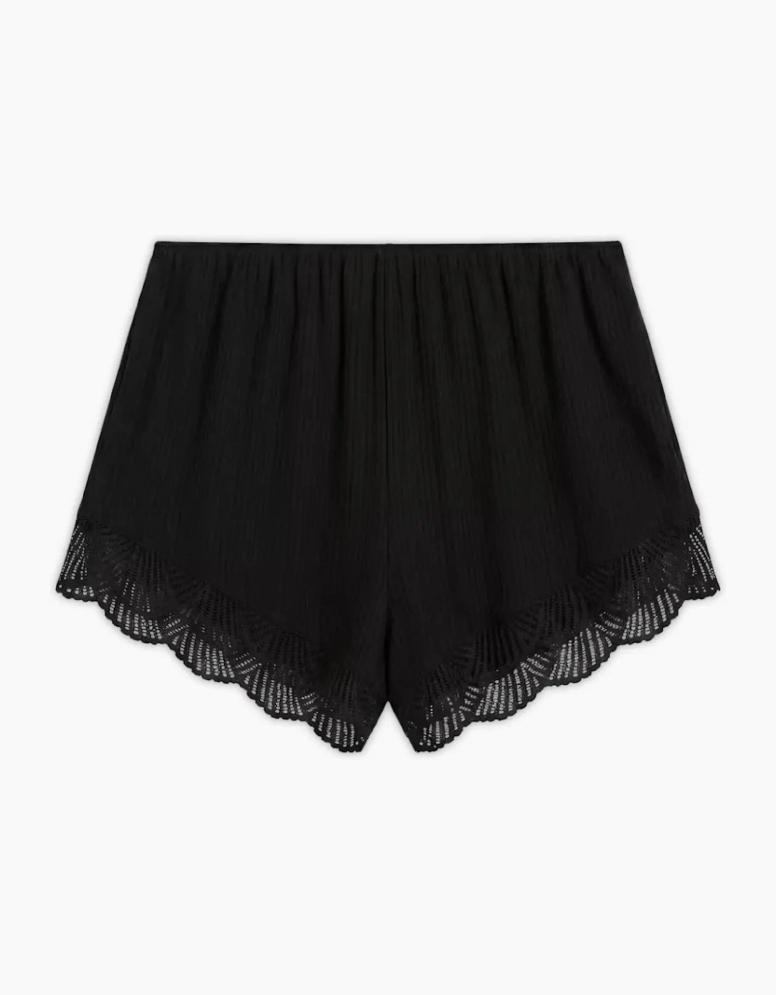 Modal Rib Lace Shortie, Black