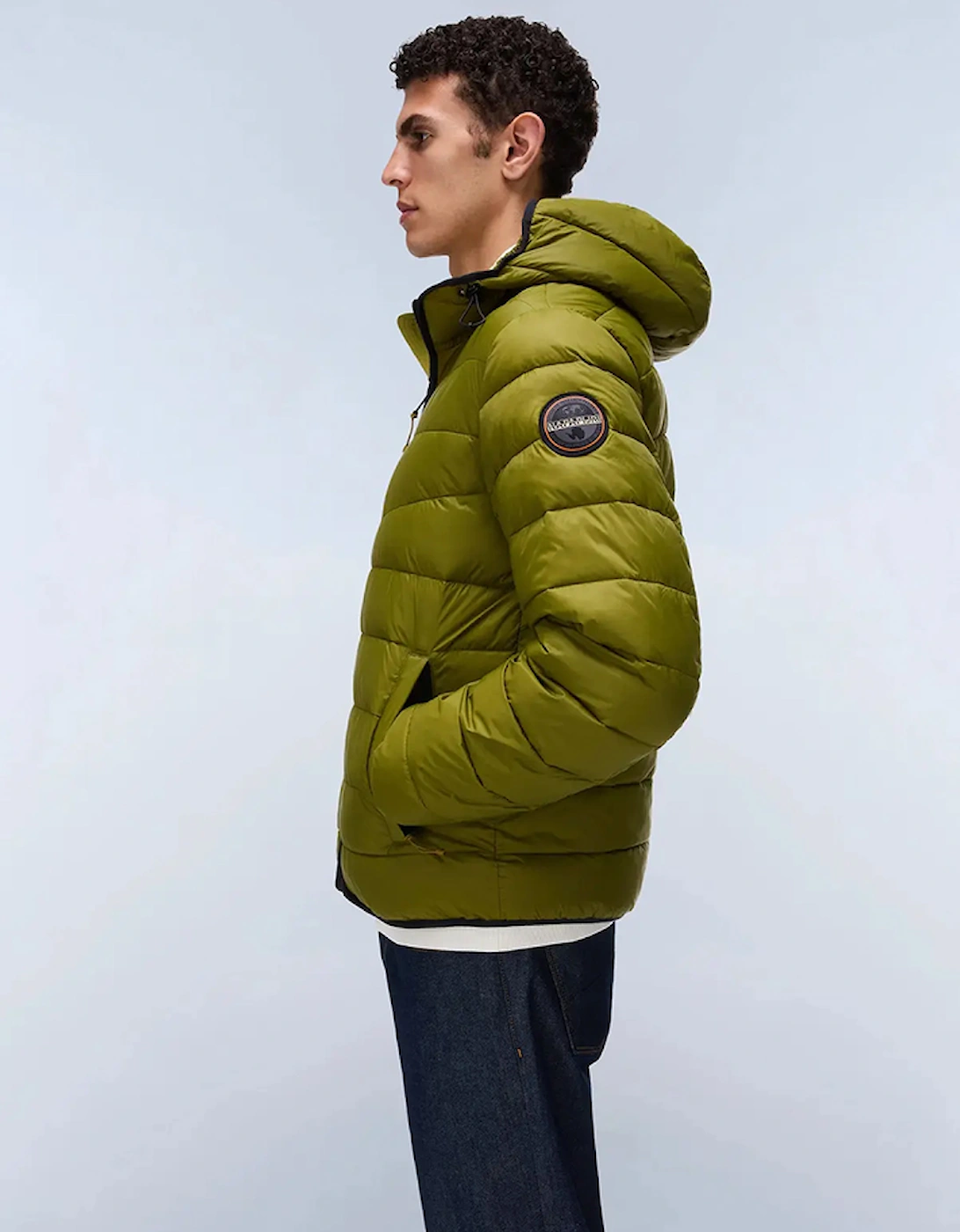 Men's Napapijri Aerons Puffer Jacket - Green - Size: 42/Regular