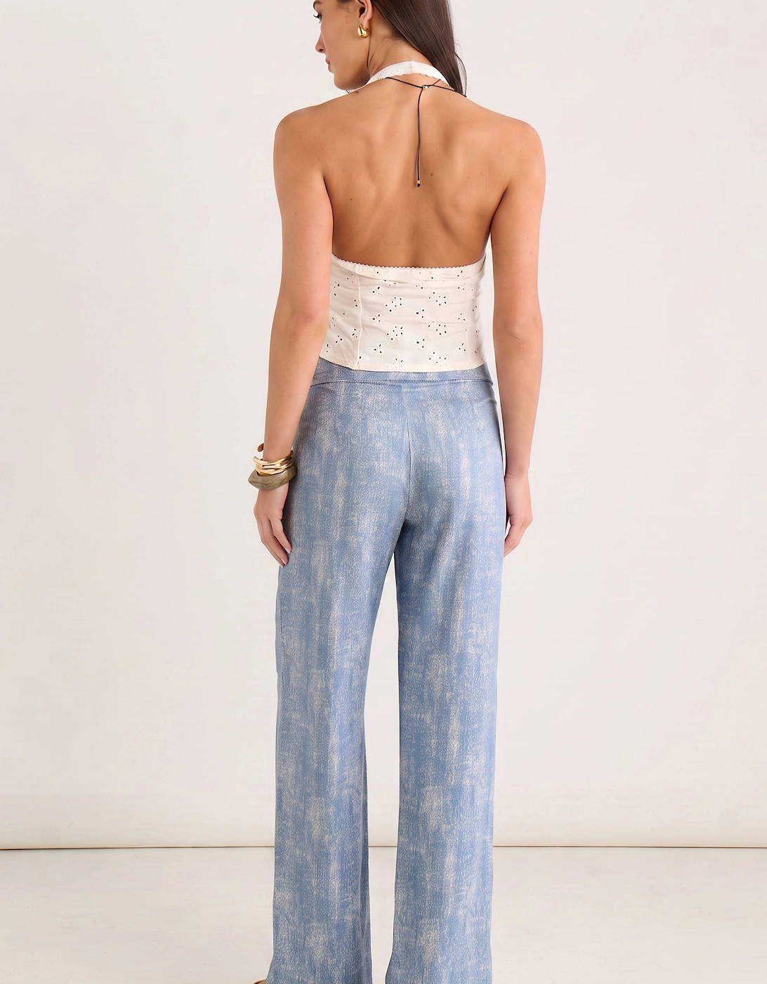 Blue Buckle Detail Trouser