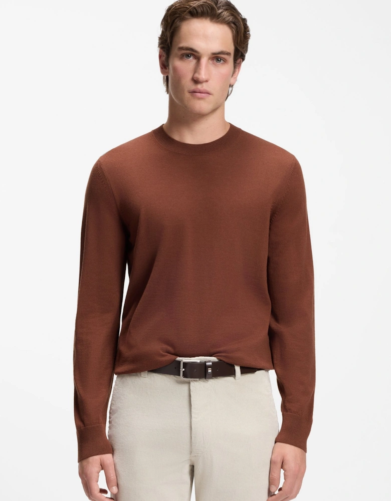 BOSS Orange H-Leno Crew Neck Sweater 212 Medium Brown