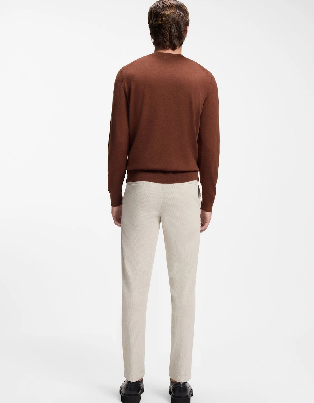BOSS Orange H-Leno Crew Neck Sweater 212 Medium Brown