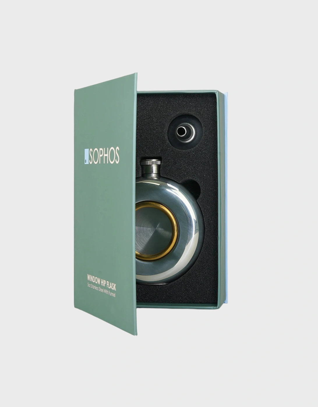 Sophos 5oz Hip Flask with Window - Stainless Steel