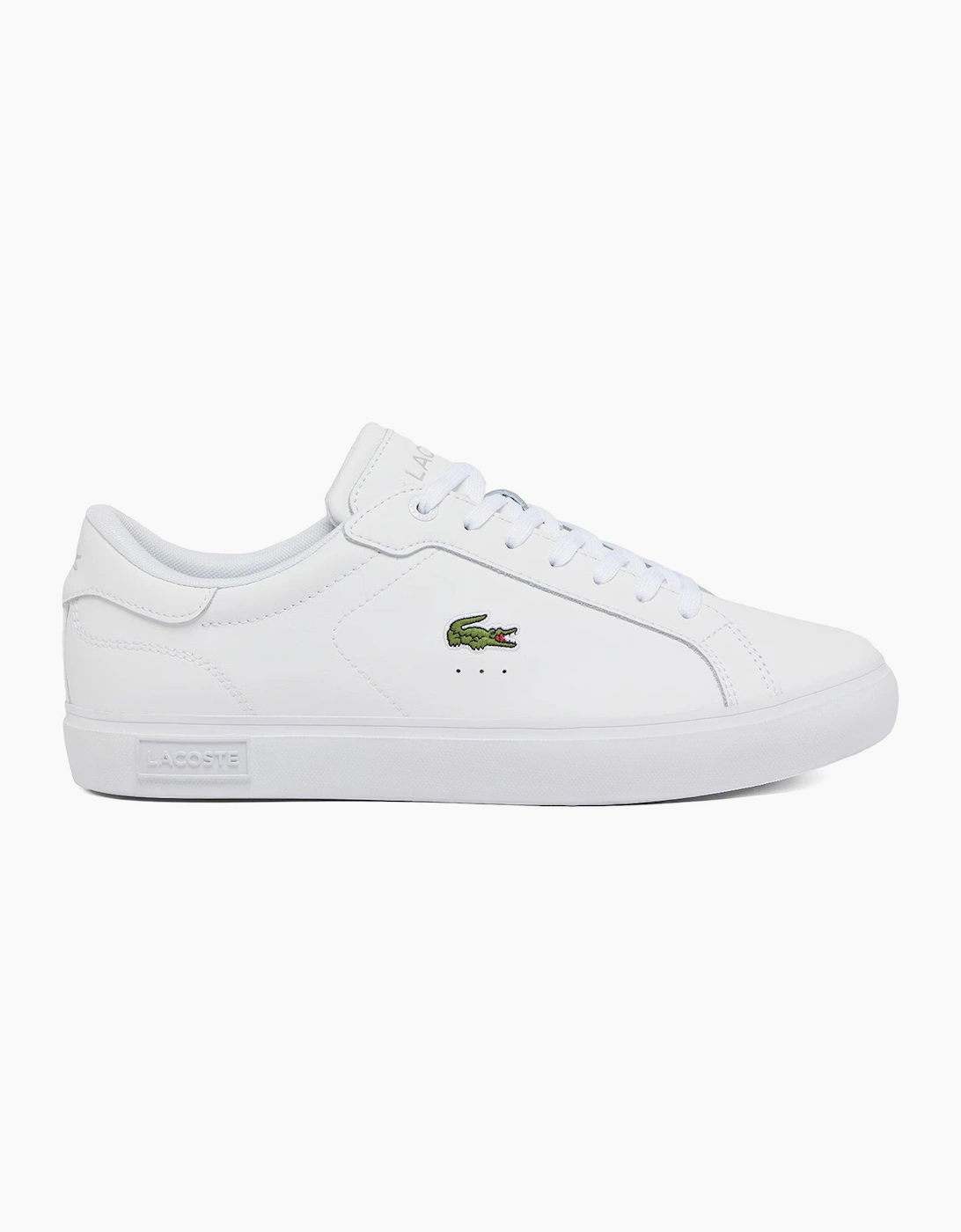 Lacoste Powercourt 125 2 SMA Leather Trainers, White/White - 9 UK - Image 3