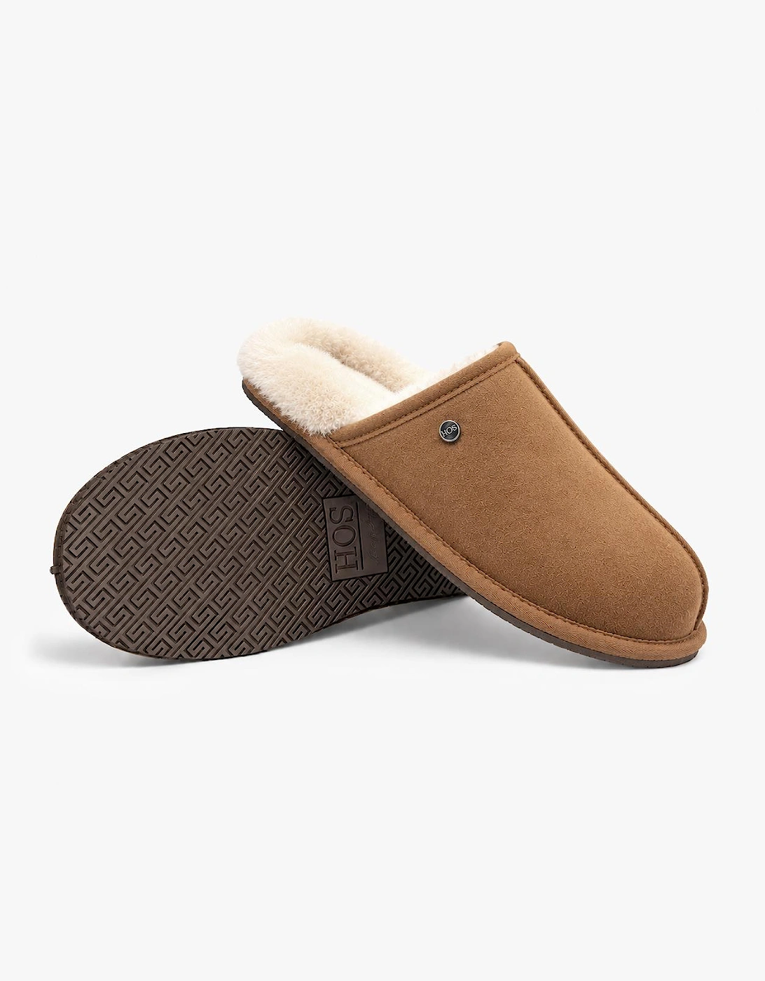 HOS Sheepskin EDWIN Mens Mules Chestnut