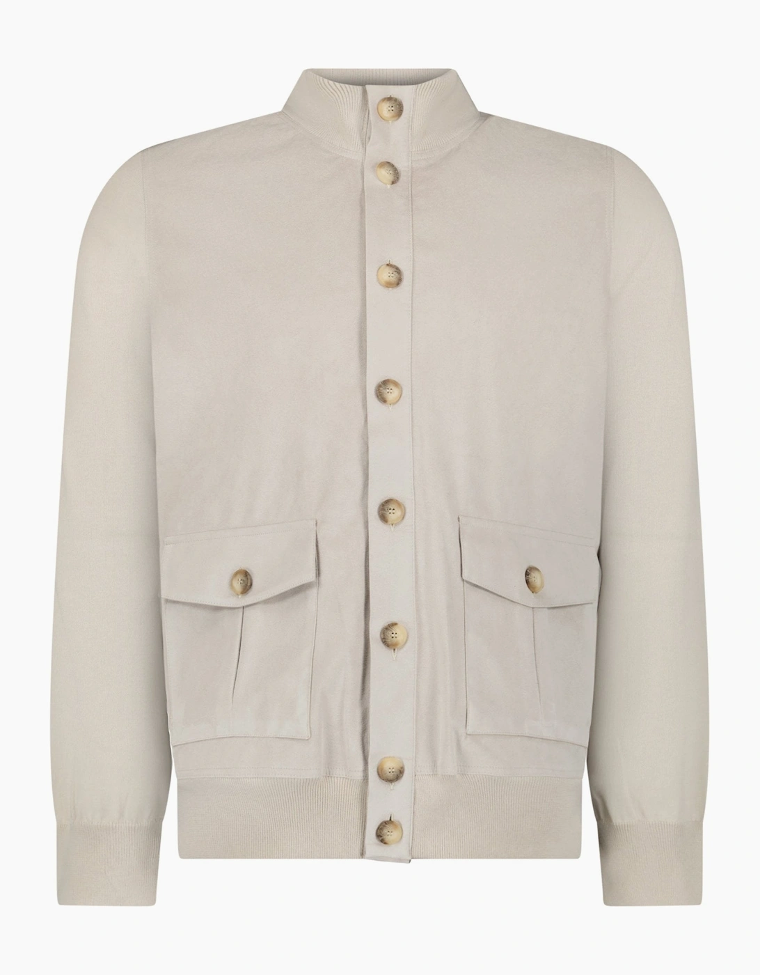 Men's Gran Sasso Alcantara Suede-Effect Jacket in Beige - Cream - Size: 42/Regular