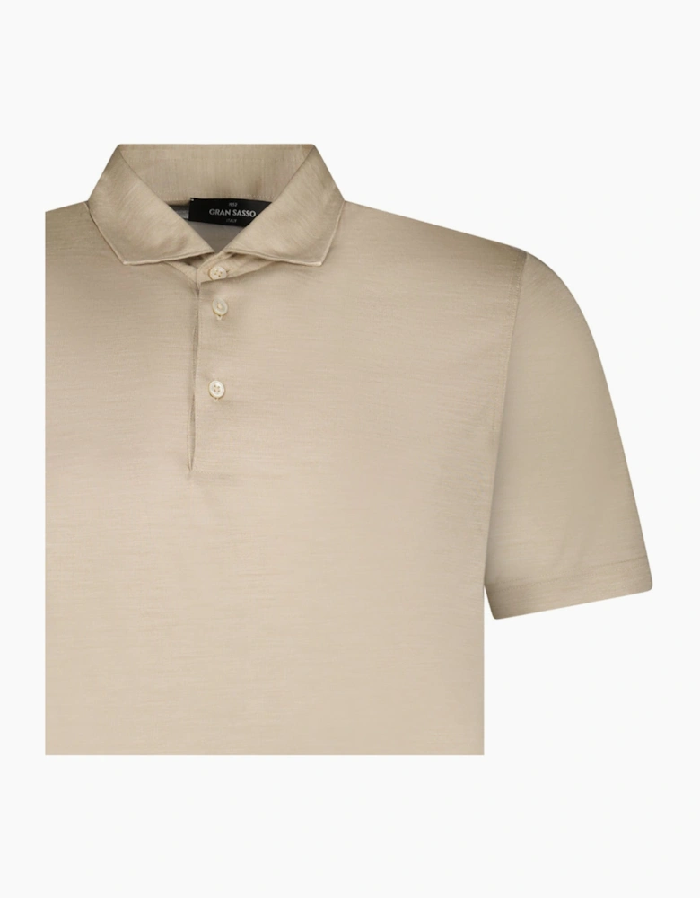 Gran Sasso Silk Polo Shirt in Beige