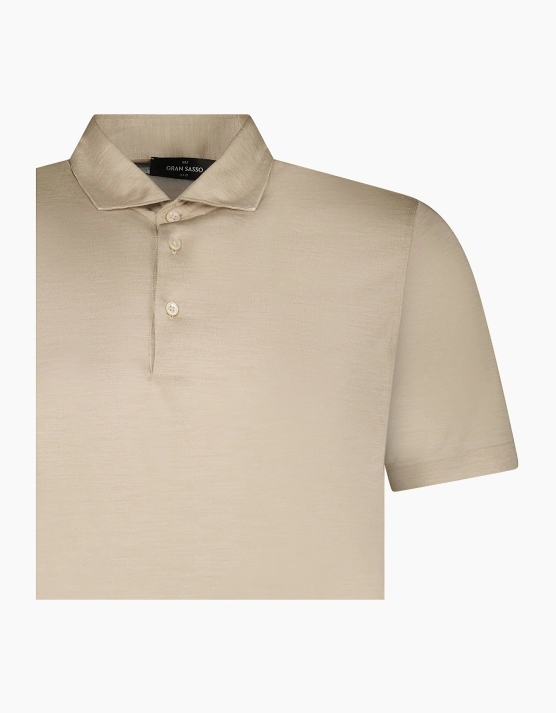 Gran Sasso Silk Polo Shirt in Beige