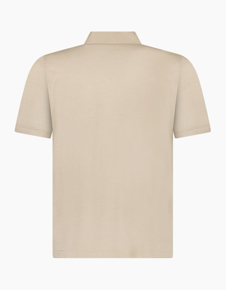 Gran Sasso Silk Polo Shirt in Beige