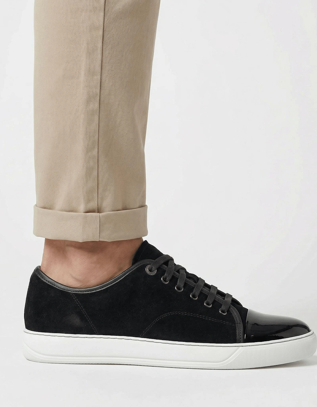 Lanvin Suede Patent DBB1 Toe Trainers in Black
