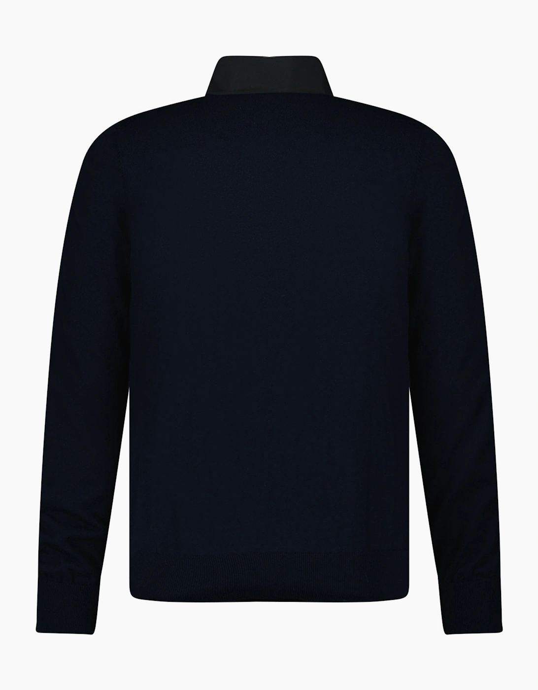 Gran Sasso Full Zip Cotton & Nylon Jacket in Black/Navy