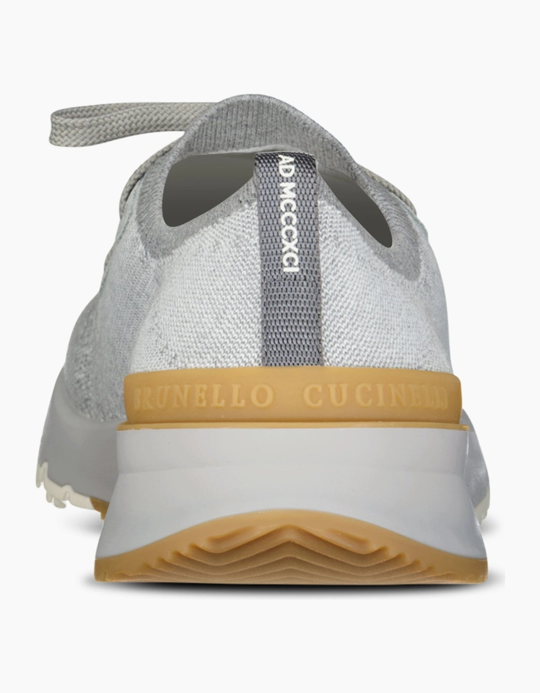 Brunello Cucinelli Cotton-Blend Chiné-Knit Sneakers in Grey