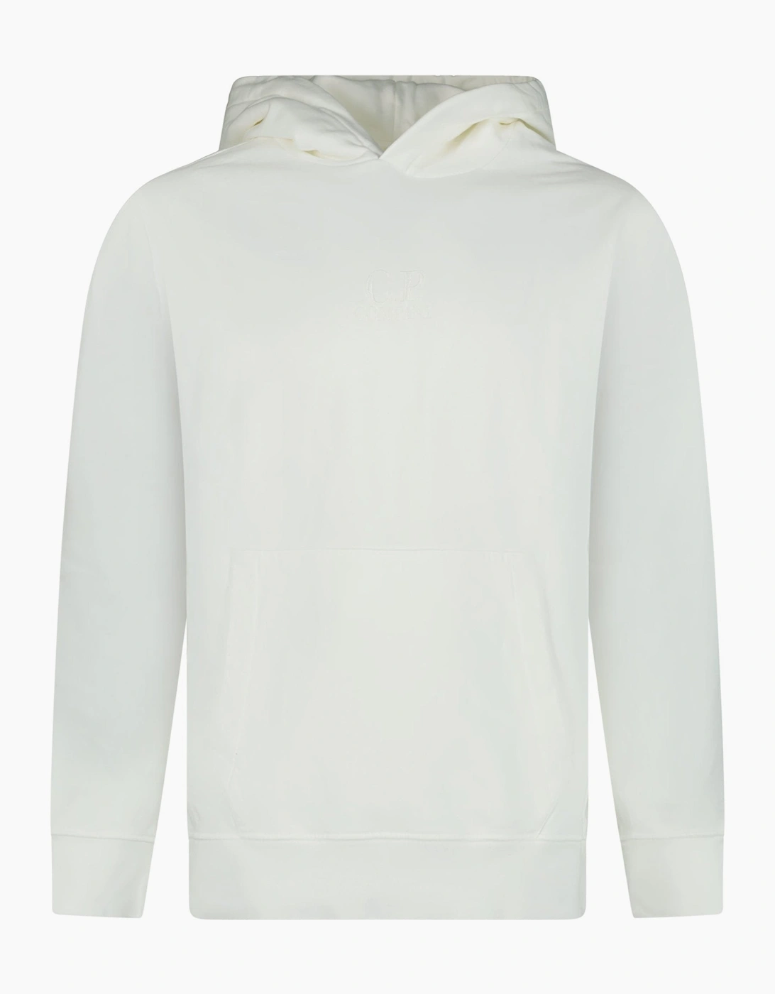 Men's CP Company Brushed Emerised Diagonal Fleece Hoodie in White - Size: 36