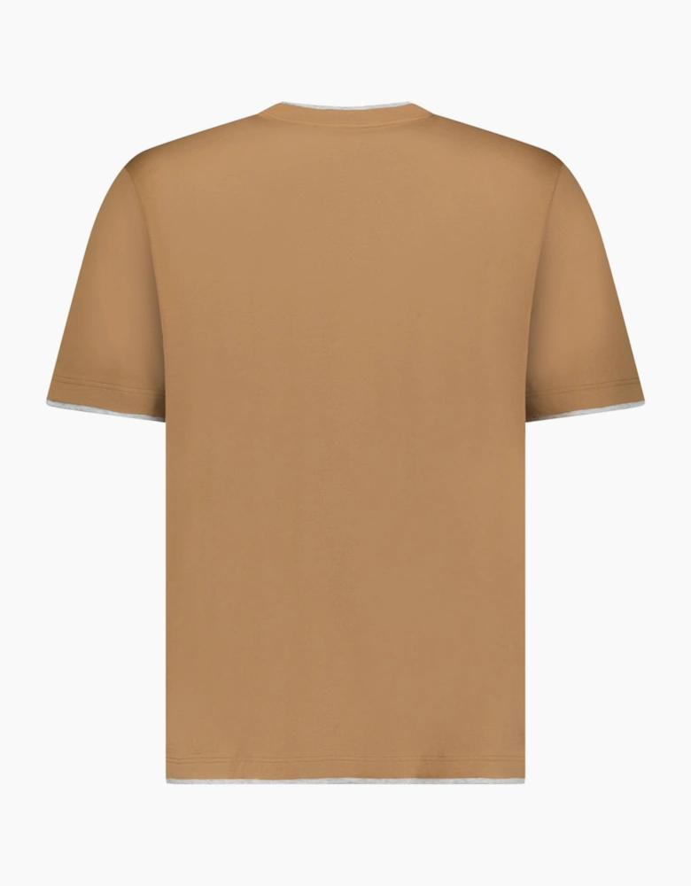Gran Sasso Pure Cotton T-Shirt in Brown / Light Grey