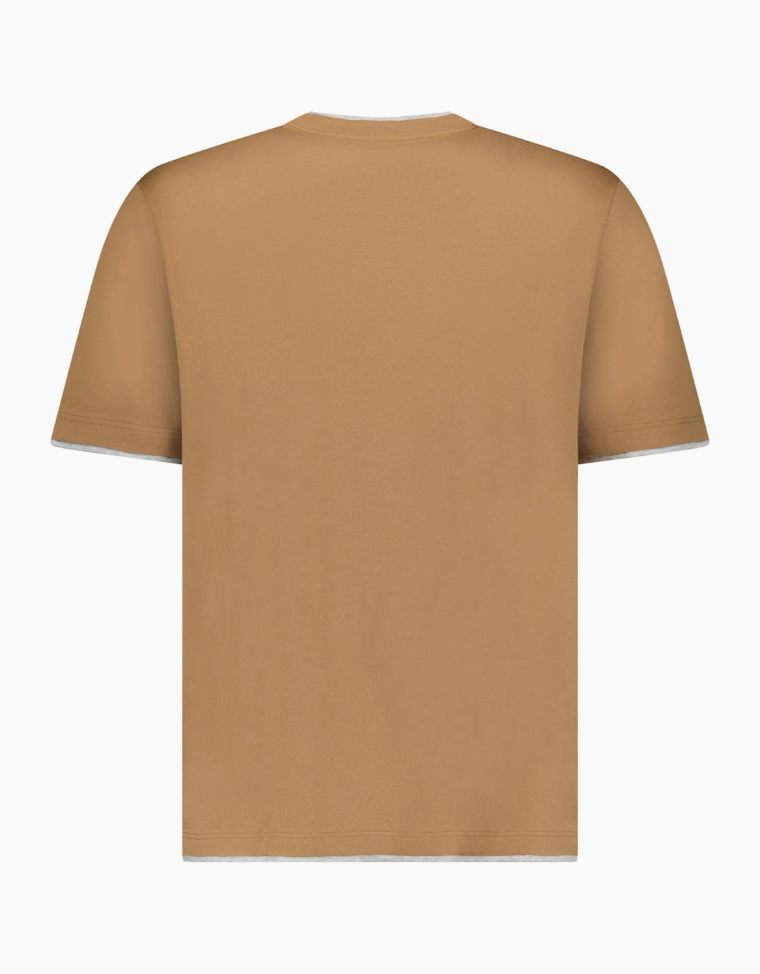 Gran Sasso Pure Cotton T-Shirt in Brown / Light Grey