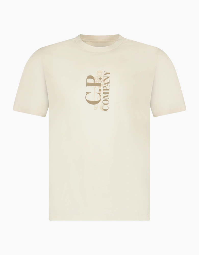 CP Company 30/1 Jersey Short Sleeve Printed T-Shirt in Gauze White