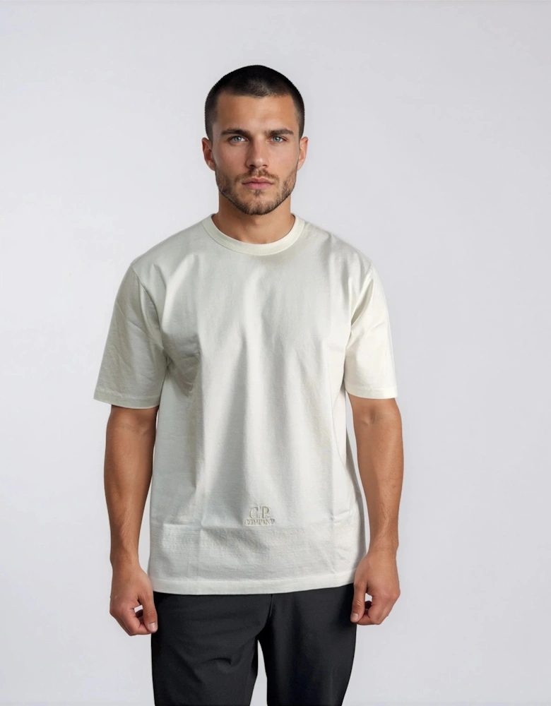 CP Company Mercerized Jersey 30/2 Twisted T-Shirt in Gauze White