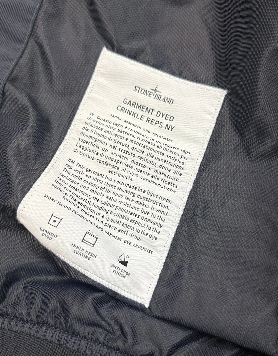 Stone Island Crinkle Reps NY Jacket in Navy Blue