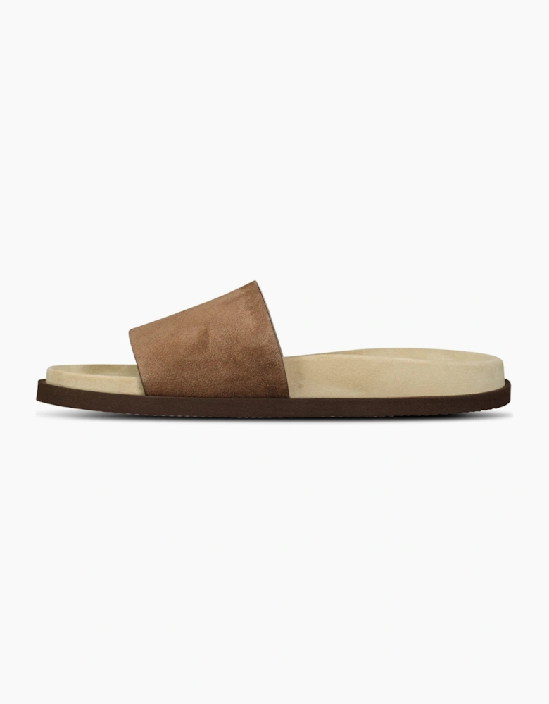 Brunello Cucinelli Suede-Strap Flat Sandals in Brown
