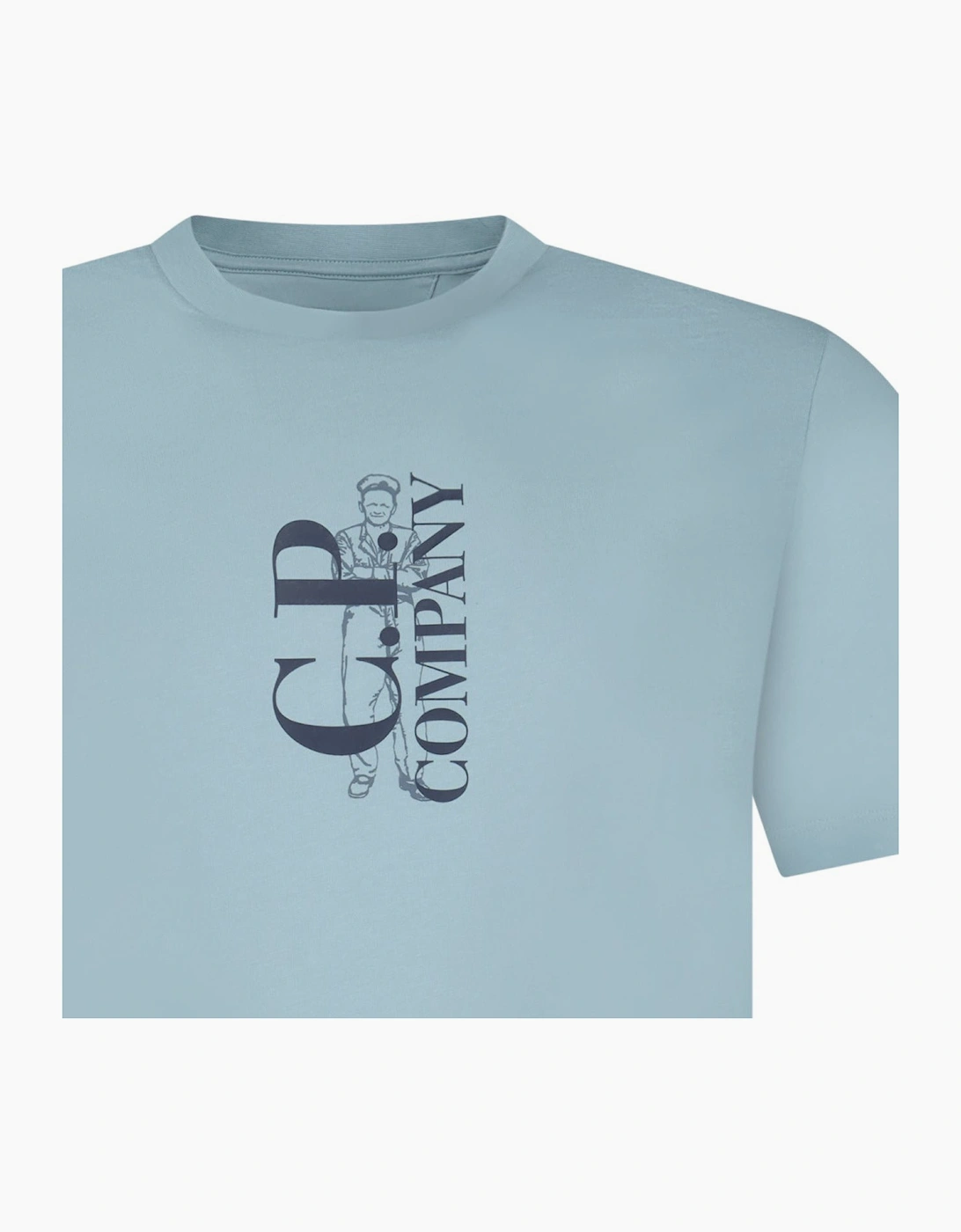 CP Company 30/1 Jersey Short Sleeve Printed T-Shirt in Blue