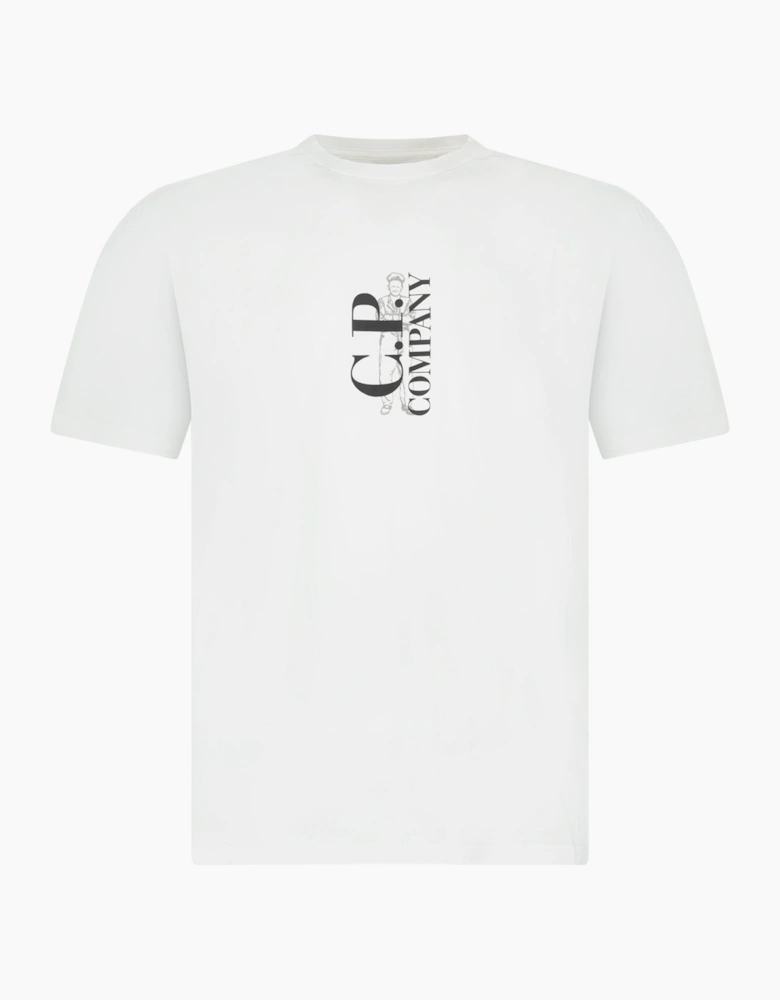 CP Company 30/1 Jersey Short Sleeve Printed T-Shirt in White