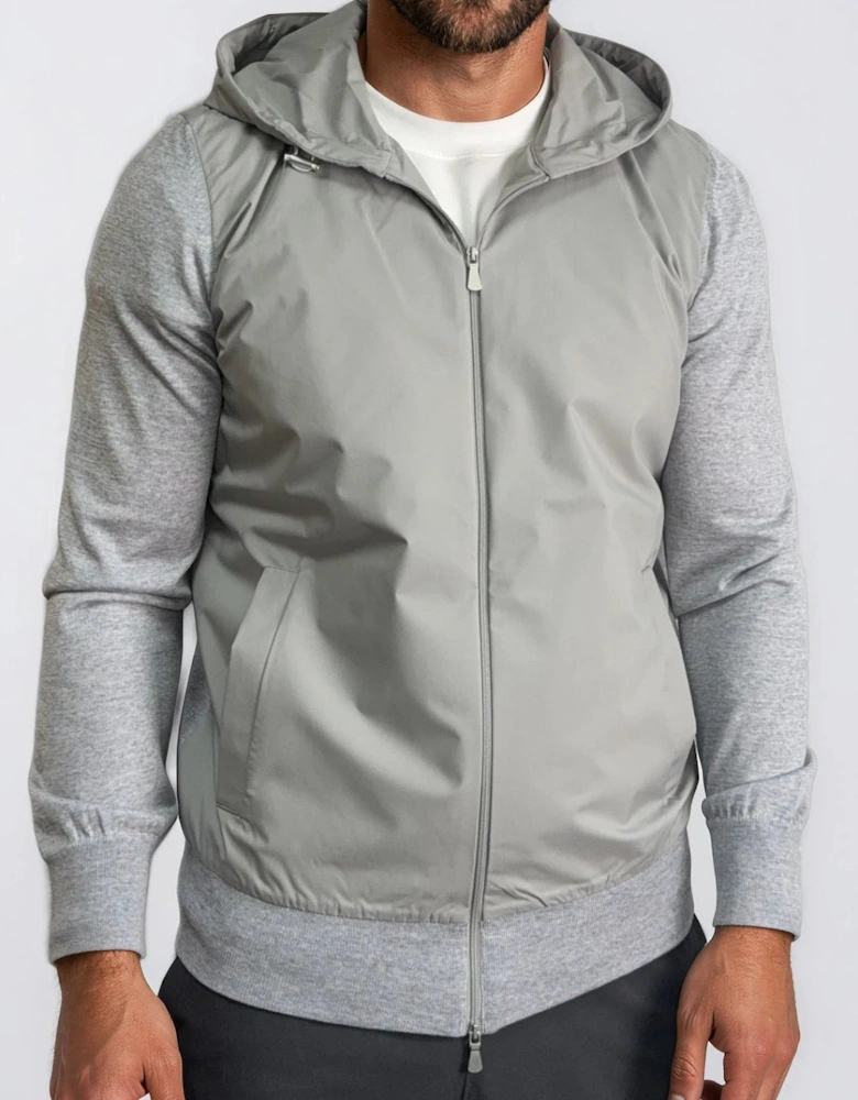 Gran Sasso Hooded Zip-Up Jacket in Grey